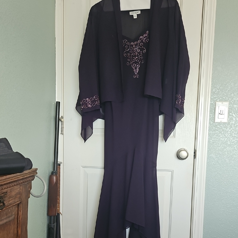 Elegant Pyrple Dress with Embellished Details